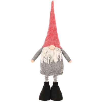 5. DECORATIVE GNOME ON TELESCOPIC LEGS 64-79CM GRAY