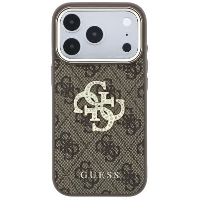 3. Guess 4G & Big Strass Logo Case for iPhone 18 Pro / 17 Pro - Brown