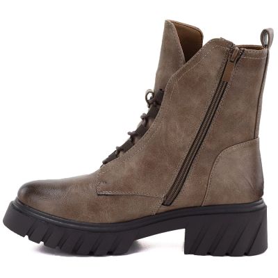 3. Beige women’s ankle boots with block heel and platform Jezzi MR2502-9