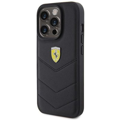 2. Ferrari Quilted Metal Logo case for iPhone 15 Pro - black
