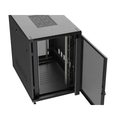 9. 19" 22U 800x1200 black Lanberg floor-standing rack cabinet with perforated doors (flat pack)