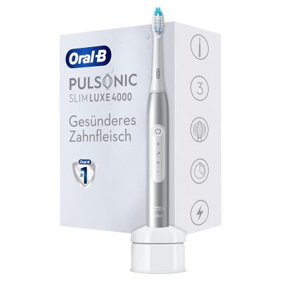 9. Oral-B Pulsonic Slim Luxe 4000 Ultrasonic Toothbrush - Daily Care - Sensitive - for white teeth - 62,000 movements per minute - Platinum - 2 min
