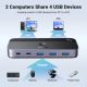 2. Ugreen CM662 USB 3.0 switch 2-in-4 switch + 2x USB-A cable - black