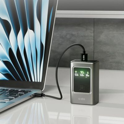 7. Powerbank SBS 10000mAh PD 35W with LCD display - gray