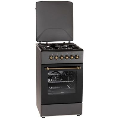 Gas-electric cooker MPM-56-KRM-13 50 cm Black Retro, convection
