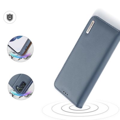 4. Dux Ducis Hivo Leather Flip Cover Genuine Leather Wallet For Cards And Documents Samsung Galaxy S22 + (S22 Plus) Blue