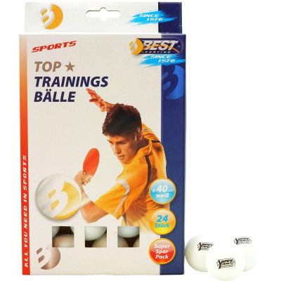 BEST SPORTING TRAINING TABLE TENNIS BALLS 24 PCS WHITE