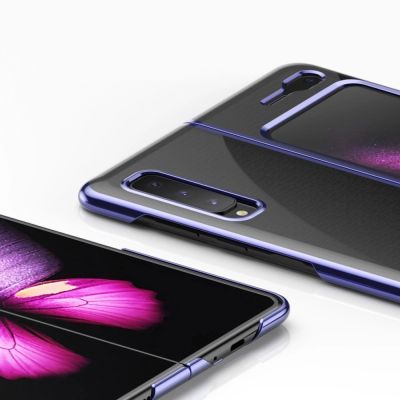 5. Plating Case hard case Electroplating frame Cover for Samsung Galaxy Fold blue