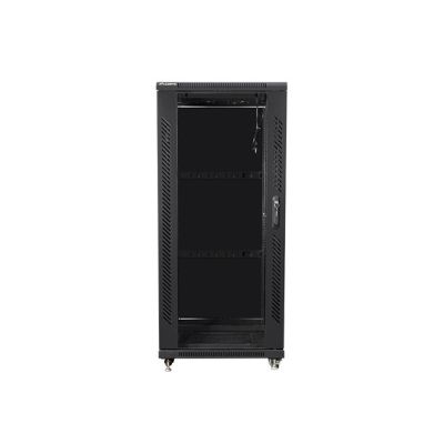 2. Lanberg FF01-6627-12B Rack Cabinet (27U; 19''; 1390mm / 600mm / 600 mm; floor-standing; Glass; 800 kg; black)