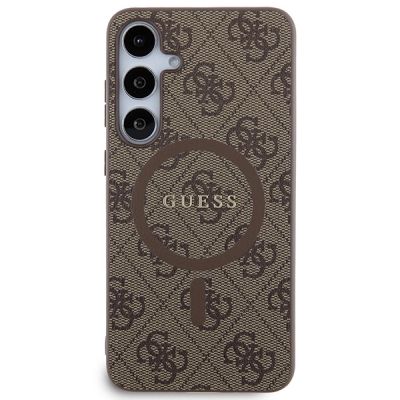 3. Guess 4G Collection Leather Metal Logo MagSafe case for Samsung Galaxy S24+ - brown