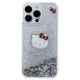 3. Hello Kitty Liquid Glitter Charms Kitty Head case for iPhone 15 Pro Max - silver