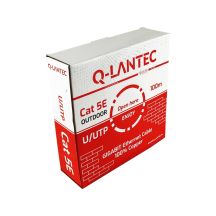 U/UTP cat. 5e network cable, twisted pair, PE outdoor dry, Fca 4PR, 1Gb/s, black, 100m - Q-LANTEC
