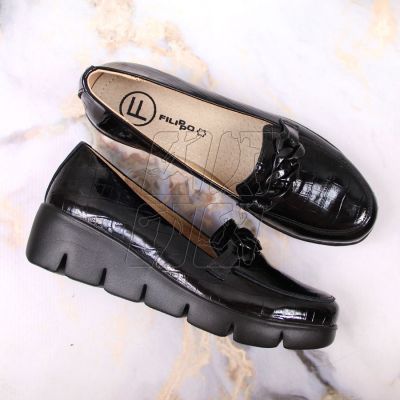 5. Filippo W PAW364 patent leather shoes, black