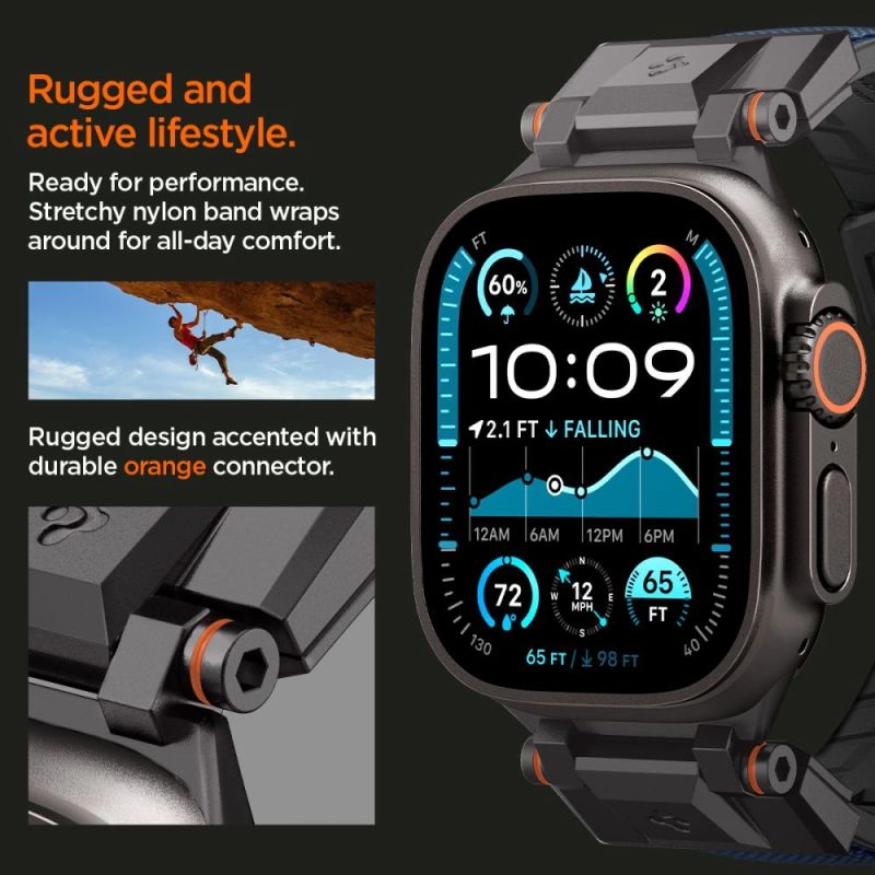 10. Spigen DuraPro Armor Strap for Apple Watch 44 / 45 / 46 / 49 mm - Navy Blue