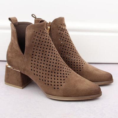 6. Suede high-heeled ankle boots Potocki W WOL213B brown