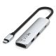 3. Satechi 4-in-1 USB-C Slim Multiport Adapter 4K - Aluminum Adapter for USB-C Mobile Devices (USB-C, 4K HDMI, 2x USB-A) (Silver)