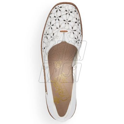 13. Rieker W RKR442B openwork leather shoes, white