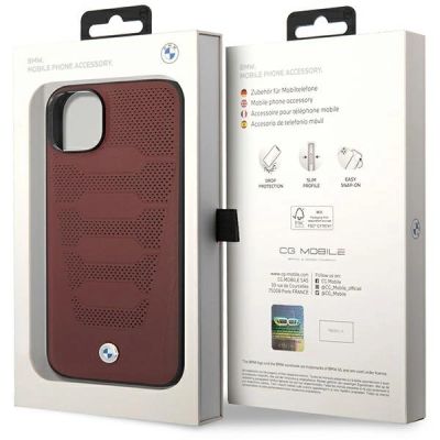 8. Case BMW BMHCP14S22RPSR iPhone 14 6.1" burgundy/burgundy Leather Seats Pattern