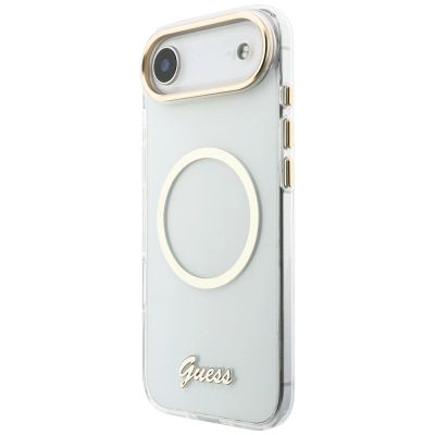 3. Guess IML Script Metal MagSafe Case for iPhone Air - Clear