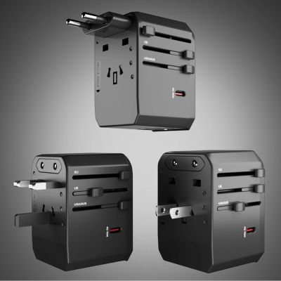 5. SBS Universal GaN Travel Adapter 70W 3xUSB-C 2xUSB-A with Case - Black