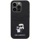 3. Karl Lagerfeld Saffiano Cardslot Karl&Choupette Metal Pin case for iPhone 15 Pro - black