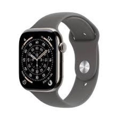 Apple Watch Series 11 GPS + Cellular 42mm Natural Titanium Case with Stone Gray Sport Band - M/L