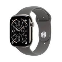 Apple Watch Series 11 GPS + Cellular 42mm Natural Titanium Case with Stone Gray Sport Band - M/L