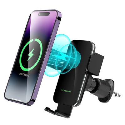 2. Wozinsky WEDZ-3Y8S clamp car holder with 15W inductive charger for phone on the air vent - black