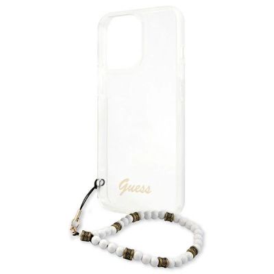 6. Guess GUHCP13LKPSWH iPhone 13 Pro / 13 6.1" Transparent Hardcase White Pearl