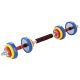 10. Colorful dumbbells with barbell function in a HMS SKC20 case 2 x 10 kg