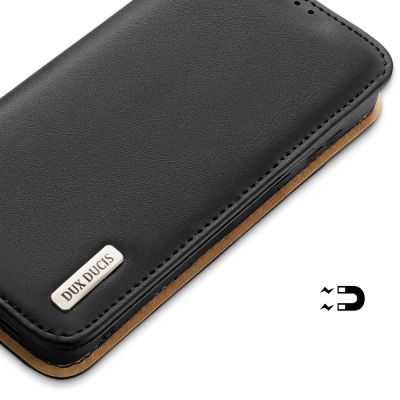 6. Dux Ducis Hivo Leather Flip Cover Genuine Leather Wallet For Cards And Documents Samsung Galaxy S22 + (S22 Plus) Black