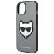 6. Karl Lagerfeld Saffiano Choupette Head Patch case for iPhone 14 Plus - silver