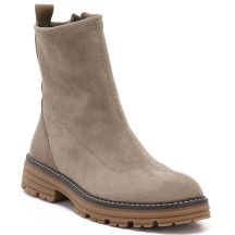 Women's beige suede ankle boots M.Daszyński SA259-2