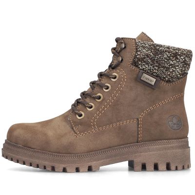 11. Women's comfortable brown trapper boots Rieker Y7621-25