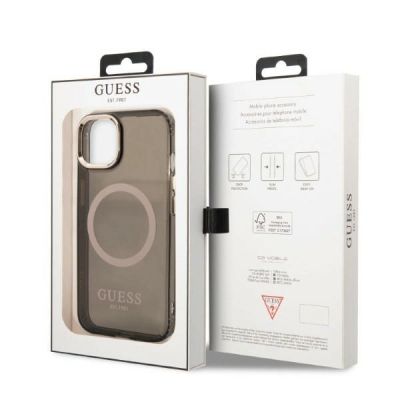 8. Guess Gold Outline Translucent MagSafe case for iPhone 13 - black
