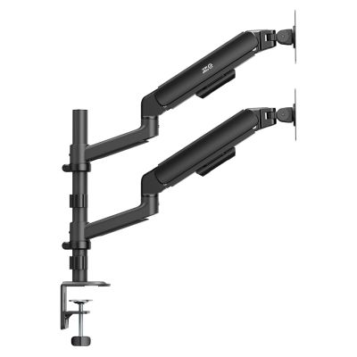 8. ERGO OFFICE MOUNT / HANGER FOR 2 MONITORS, GAS SPRING, 17"-32", 1-10KG, MATTE BLACK, ER-692 B