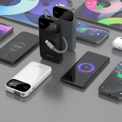 3. Dudao K31 10000 mAh 22.5W PD Powerbank with Built-in Cable - Black