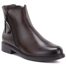 Chocolate Brown Lined Leather Ankle Boots for Women Potocki JE19485ac