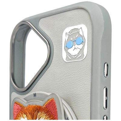 9. Nimmy Glasses Cool Cat MagSafe Case for iPhone 16 - Gray