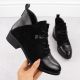 Women’s Black Suede-Look Ankle Boots with Warm Lining M.Daszyński MR2458-7