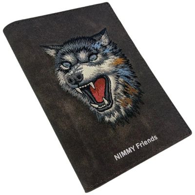 5. Nimmy Raptor Wolf Passport/Wallet Case - Brown