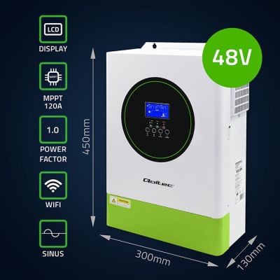 2. Modular Hybrid Off-Grid Solar Inverter 6.2kVA 6.2kW 120A MPPT 12 BMS Sinus Wi-Fi Option Power Factor 1.0