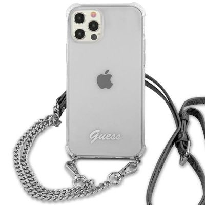 3. Guess GUHCP12LKC4GSSI iPhone 12 Pro Max 6.7" Transparent hardcase 4G Silver Chain