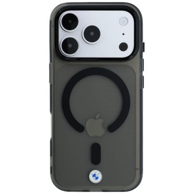4. BMW Sign Frosted IML & MetalL Logo MagSafe Case for iPhone 17 Pro Max / 18 Pro Max - Black
