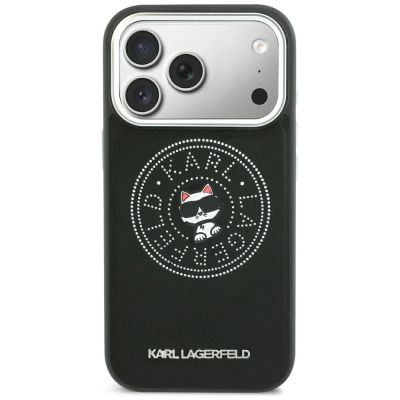 3. Karl Lagerfeld Point & Choupette Sketch MagSafe Case for iPhone 18 Pro Max / 17 Pro Max - Black