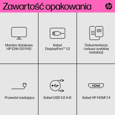 7. HP E24t G5 FHD Touchscreen Monitor