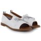 3. Women's leather open-toe shoes, white, Cambell 19388