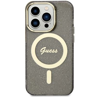 3. Guess GUHMP14XHCMCGK iPhone 14 Pro Max 6.7" black/black hardcase Glitter Gold MagSafe