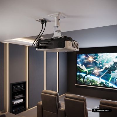 4. MACLEAN CEILING HANGER FOR PROJECTOR, STEEL, 180~310MM, UP TO 15 KG MC-208 W