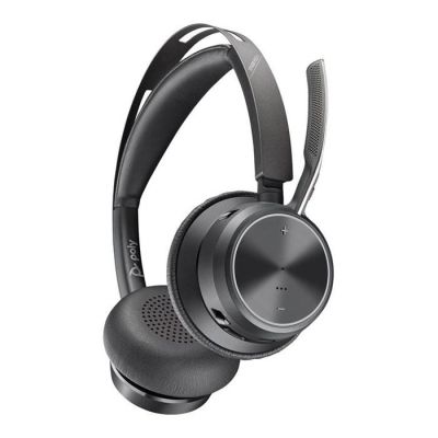 10. POLY Voyager Focus 2 USB-CC Headset with USB-C/A Adapter and Charging Base